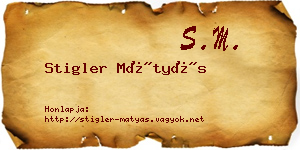 Stigler Mátyás névjegykártya